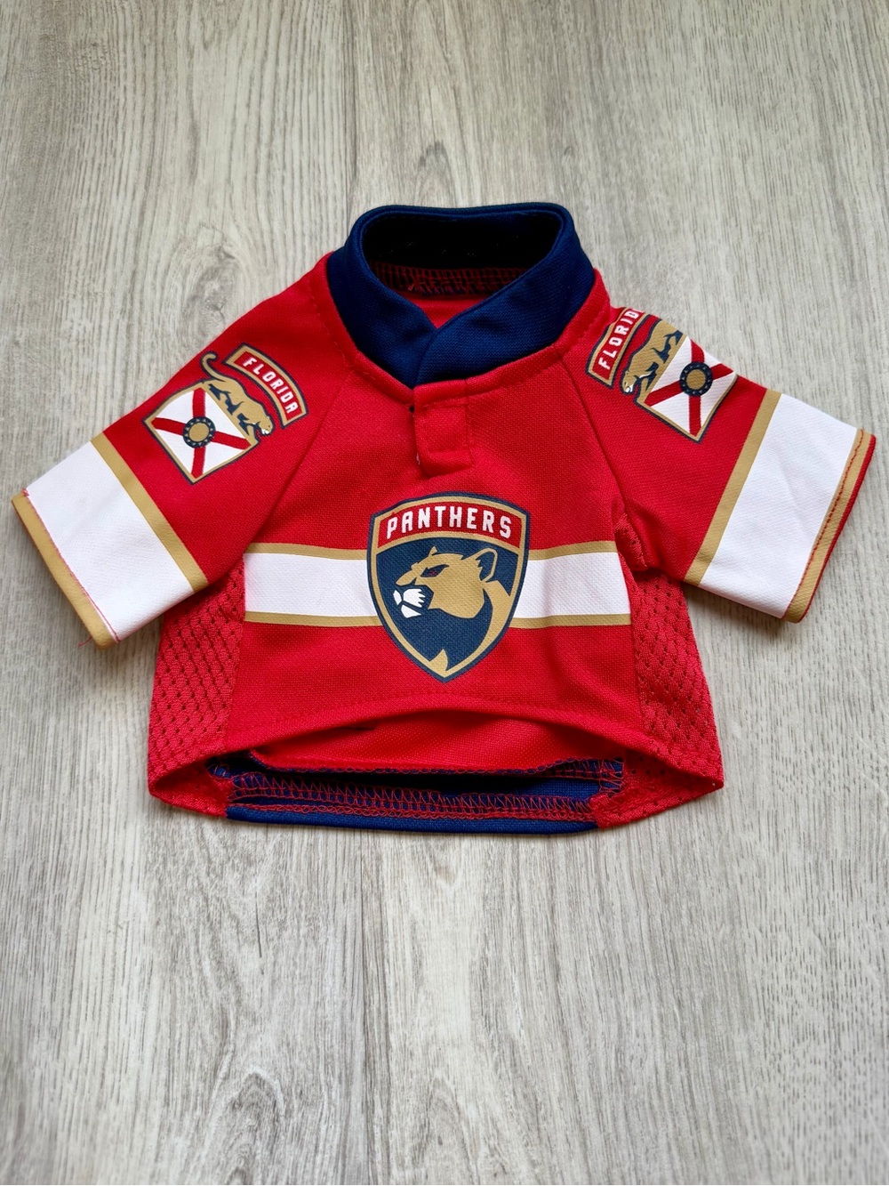 NHL - Florida Panthers - Red Pet/Puppy Dog Hockey Jersey w/ Navy & Gold Accents